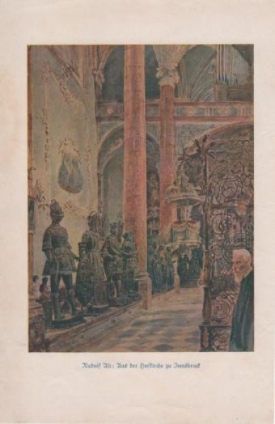 1927 - Rudolf Alt: Aus der Hofkirche zu Innsbruck, alter Druck